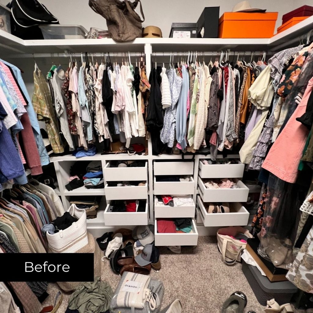 neat closet before
